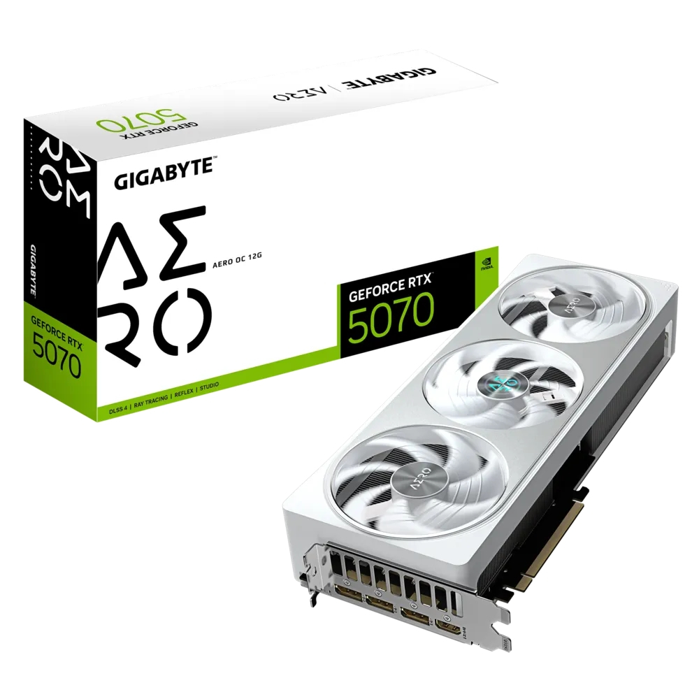 Gigabyte GeForce RTX 5070 AERO OC 12G GV-N5070AERO OC-12GD GDDR7 192Bit Gaming (Oyuncu) Ekran Kartı