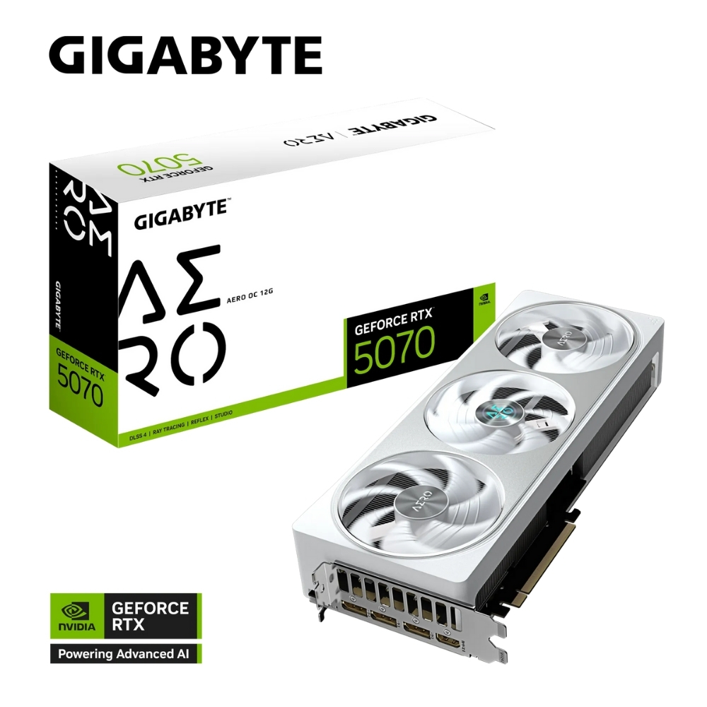 Gigabyte GeForce RTX 5070 AERO OC 12G GV-N5070AERO OC-12GD GDDR7 192Bit Gaming (Oyuncu) Ekran Kartı