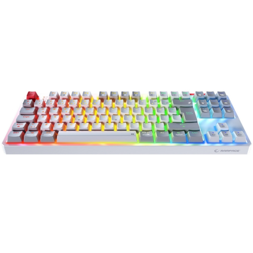 Rampage Yoru Pro TKL Beyaz/Gri RGB Outemu Red Switch Kablosuz Mekanik Gaming (Oyuncu) Klavye