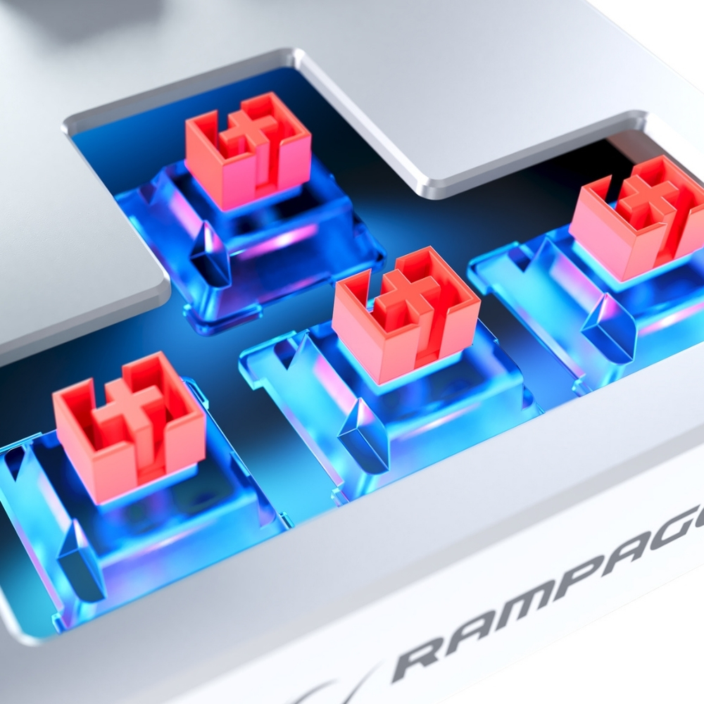 Rampage Yoru Pro TKL Beyaz/Gri RGB Outemu Red Switch Kablosuz Mekanik Gaming (Oyuncu) Klavye