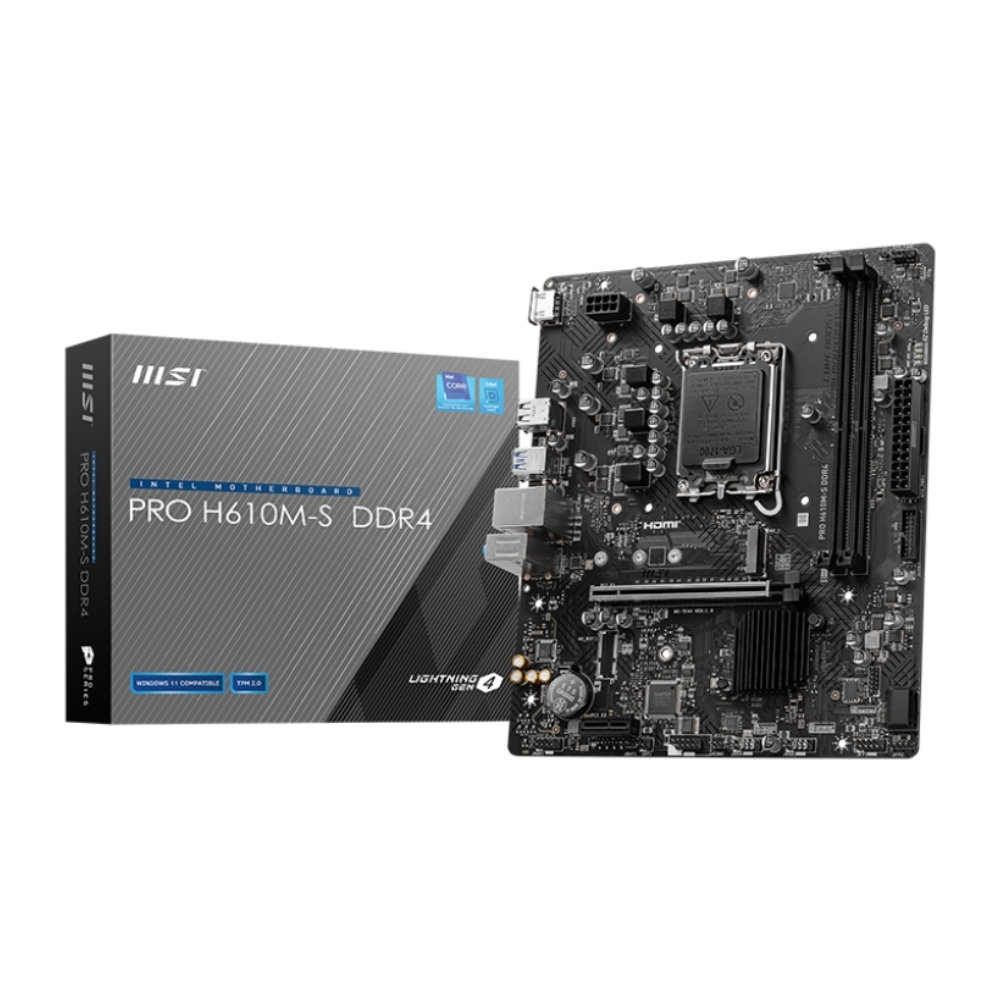 MSI PRO H610M-S DDR4 Intel H610 Soket 1700 DDR4 3200MHz mATX Gaming (Oyuncu) Anakart