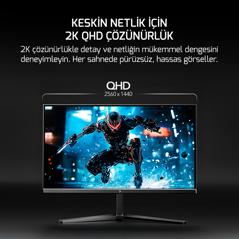 GamePower Rapid Q-MAX 27″ 0.5ms QHD 300Hz Fast IPS 10 Bit RGB Pivot Speaker Gaming Monitör (Sıfır Ölü Piksel Garantili)