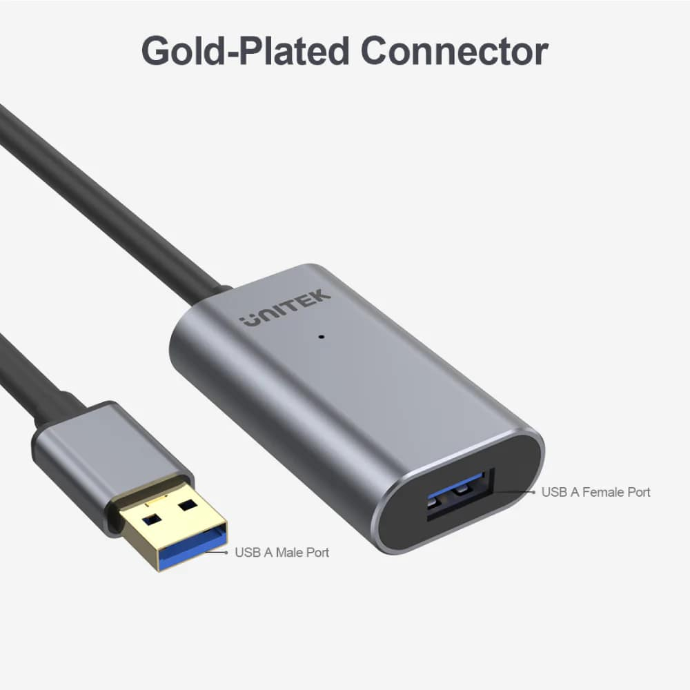 Unitek USB 3.0 Uzatma Kablosu 10Mt USB 3.0 to USB 3.0 (Y-3005)