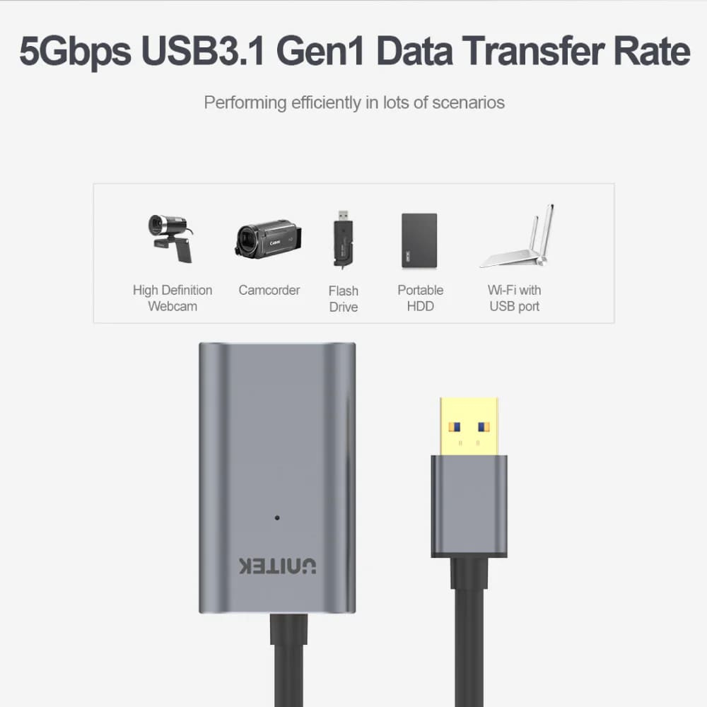 Unitek USB 3.0 Uzatma Kablosu 10Mt USB 3.0 to USB 3.0 (Y-3005)