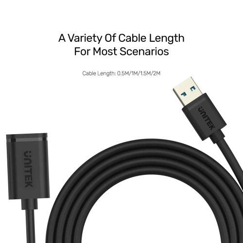 Unitek USB 3.0 Uzatma Kablosu 2Mt (M)USB 3.0 to (F)USB 3.0 (Y-C459GBK)