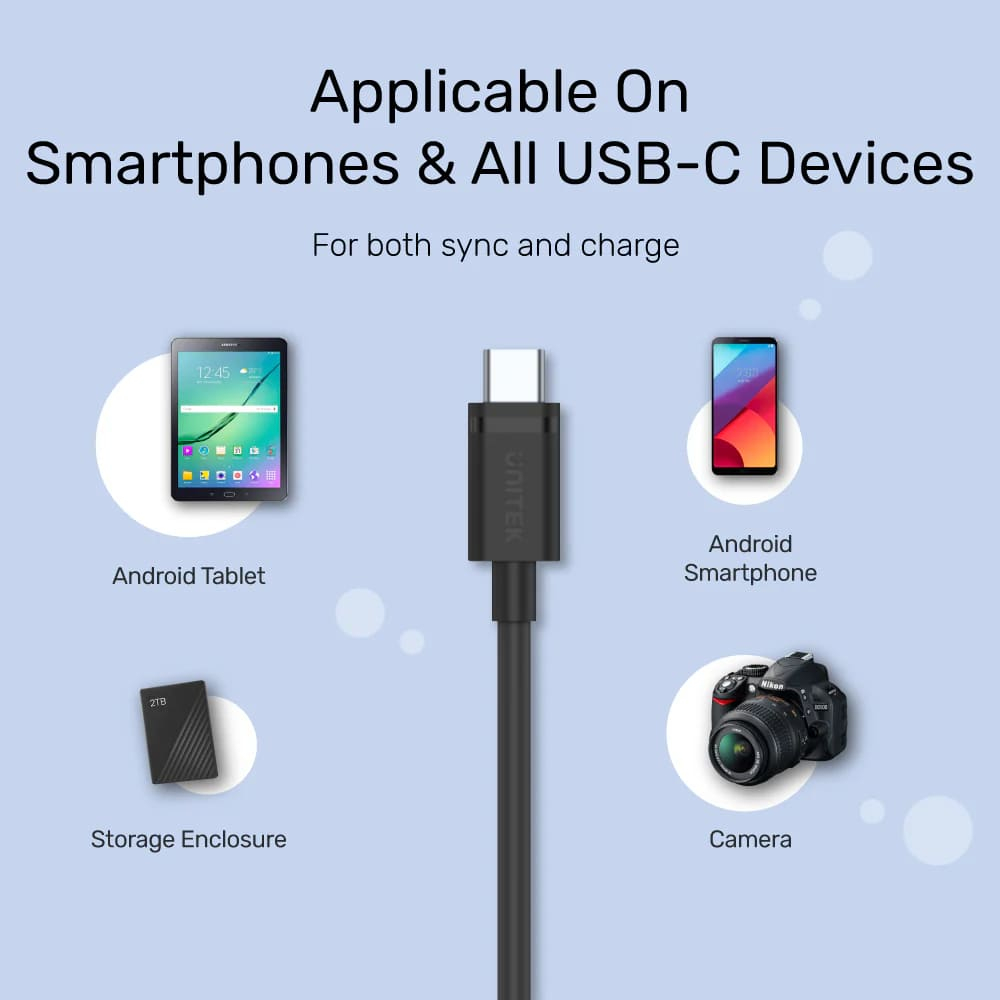 Unitek USB 3.0 to Type-C 1.5Mt Şarj Kablosu (C14103BK-1.5M)