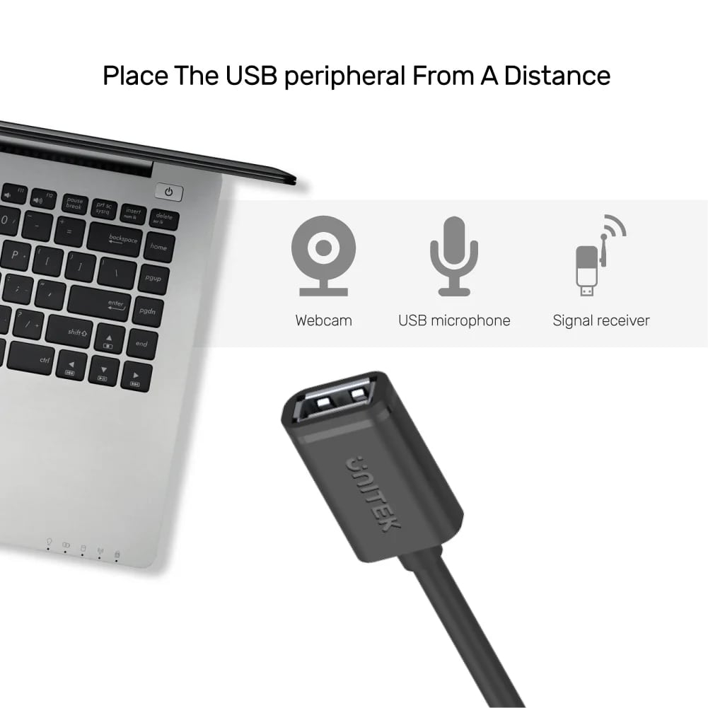 Unitek USB 2.0 Uzatma Kablosu 1.5Mt (M)USB 2.0 to (F)USB 2.0 (Y-C449GBK)