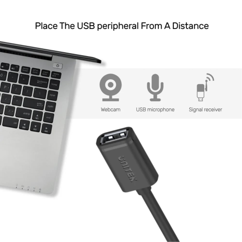 Unitek USB 2.0 Uzatma Kablosu 1.5Mt (M)USB 2.0 to (F)USB 2.0 (Y-C449GBK)