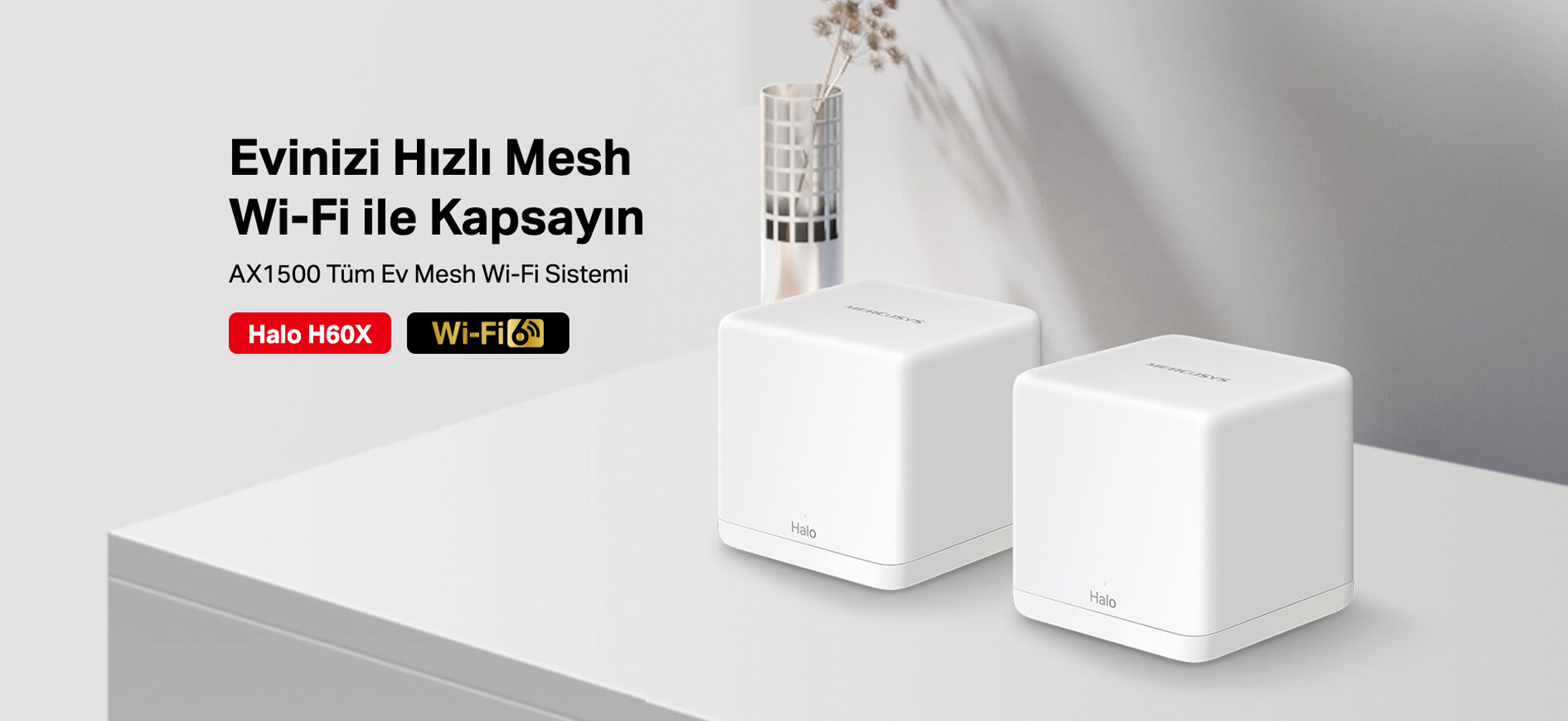 Mercusys Halo H60X Tüm Ev Mesh Wi-Fi 6 Sistemi (İkili)