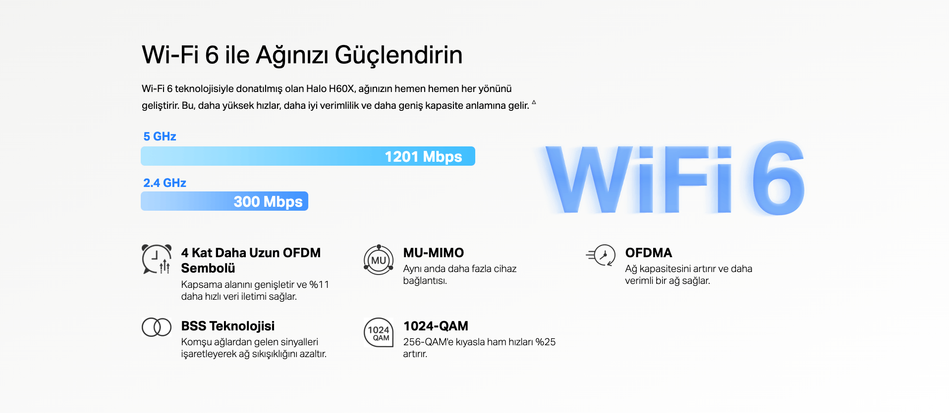 Mercusys Halo H60X Tüm Ev Mesh Wi-Fi 6 Sistemi (İkili)