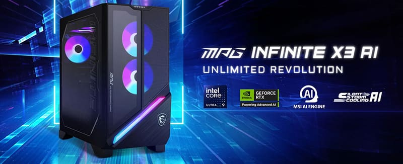 MSI MPG Infinite X3 AI 2NUF7-01SEU Ultra 7 265K 32GB DDR5 1TB SSD RTX 4070 Ti Süper Ventus W11 Gaming (Oyuncu) Masaüstü Bilgisayar