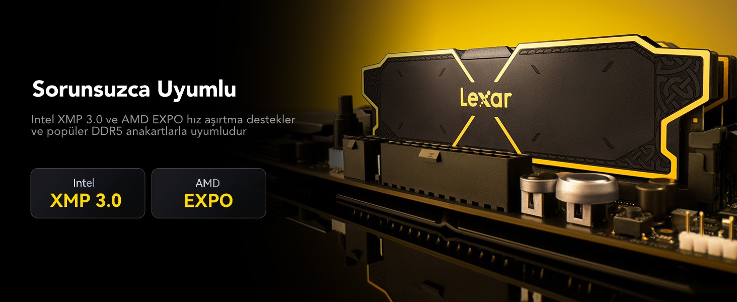 Lexar Thor LD5U16G60C32LG-RGD 32GB (2x16GB) DDR5 6000MHz CL32 Ram (Bellek)