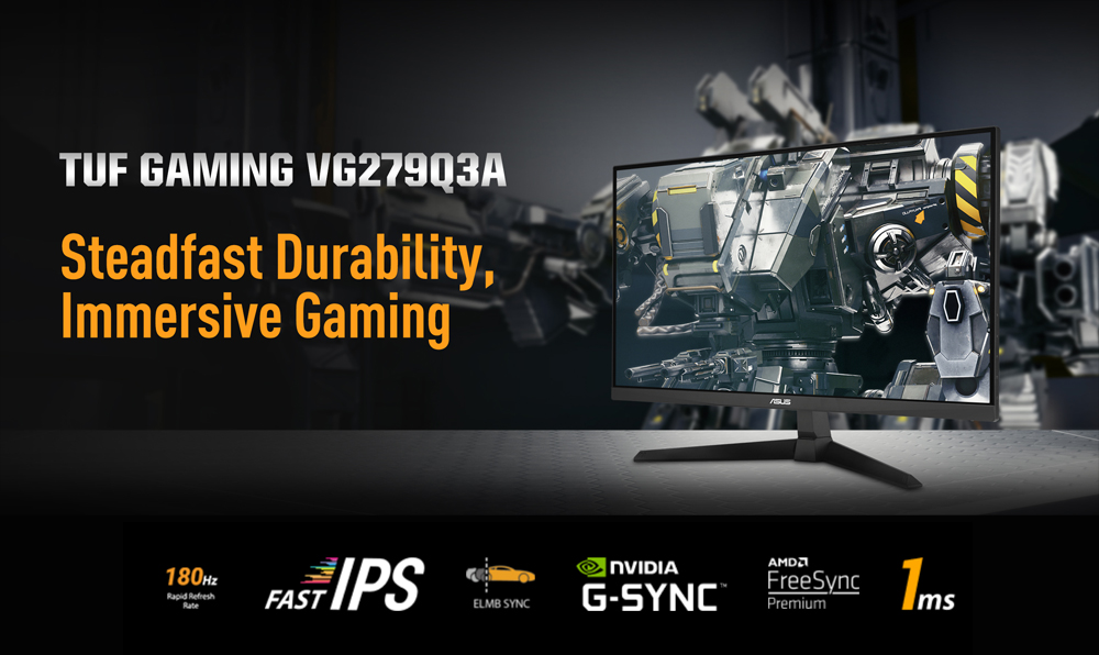 ASUS TUF Gaming VG279Q3A-W  27″ 1ms 180Hz Adaptive Sync IPS FHD Beyaz Gaming (Oyuncu) Monitör 