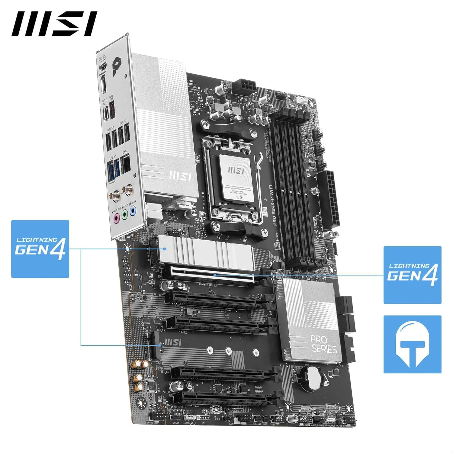 MSI PRO B840-P WIFI AM5 DDR5 8000MHZ(OC) ATX Gaming (Oyuncu) Anakart