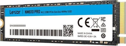 Lexar NM610PRO 500GB Gen3x4 3300/1700MB/sn NVMe PCIe M.2 SSD Disk (LNM610P500G-RNNNG)