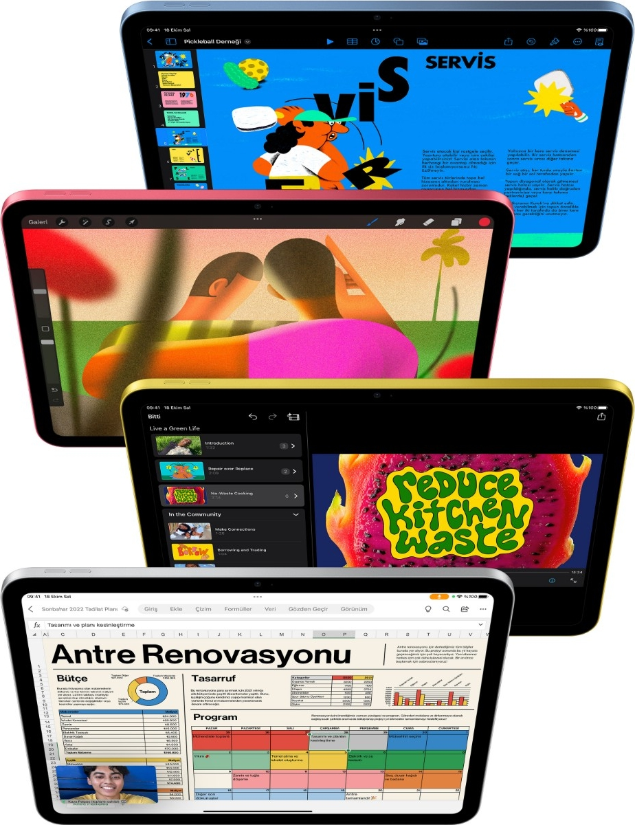 Apple iPad 10. Nesil 10.9″ Wİ-Fİ 64GB Mavi MCM84TU/A Tablet - Apple Türkiye Garantili