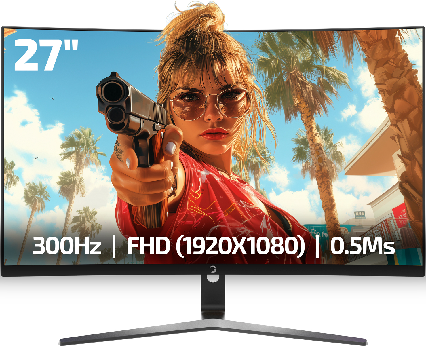 GamePower 27″ Vivid V80 Fast VA Panel Curved RGB 300Hz 0.5ms FHD 2x2W Speaker Gaming Monitör (Sıfır Ölü Piksel Garantili)