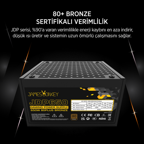 James Donkey JDP650 APFC 12CM 650W Bronze  80+ Power Supply