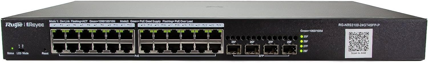 Ruijie Reyee RG-NBS3100-24GT4SFP-P 28 Port Gigabit Yönetilebilir PoE Switch