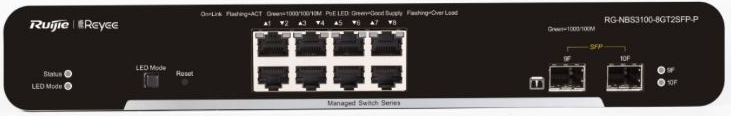 Ruijie Reyee RG-NBS3100-8GT2SFP-P 8XGE-2XGE/SFP 10 Port Gigabit Yönetilebilir PoE Switch