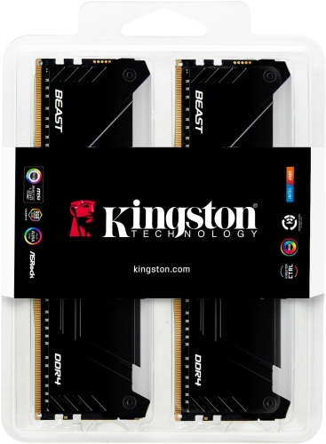 Kingston Beast KF432C16BB2AK2/64TR RGB 64GB (2x32) DDR4 3200Mhz CL16 Siyah Gaming RAM (Bellek)