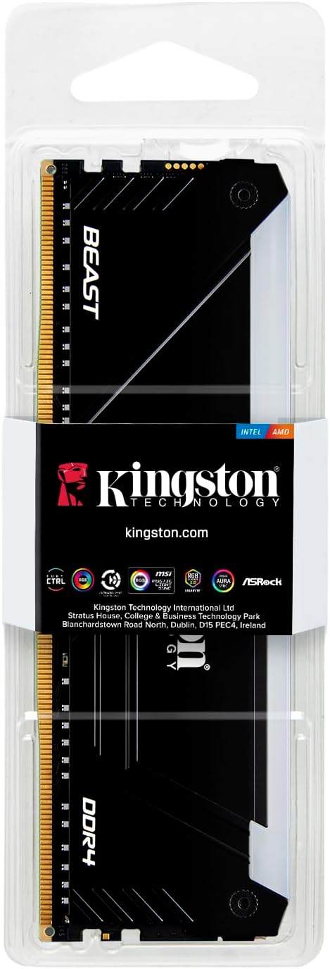 Kingston Beast KF432C16BB2A/8TR RGB 8GB (1x8) DDR4 3200Mhz CL16 Siyah Gaming RAM (Bellek)