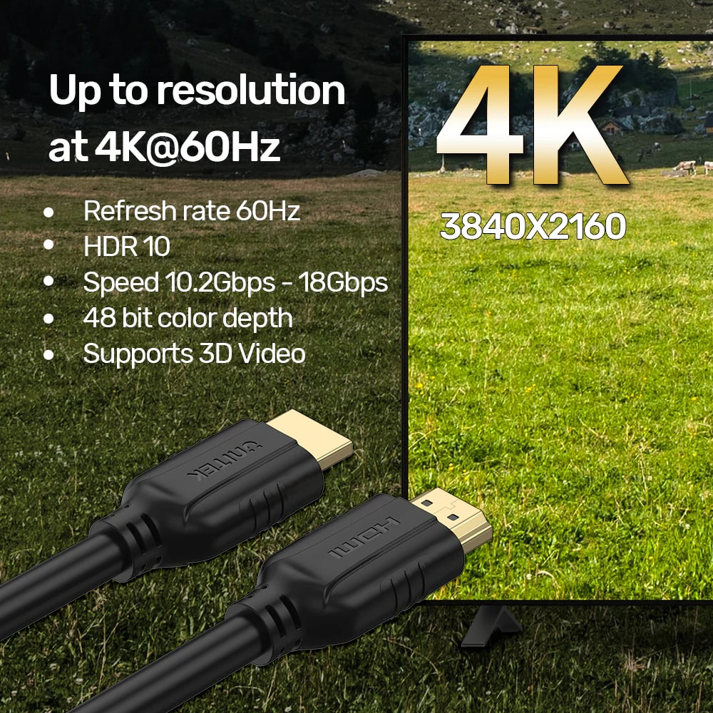 Unitek HDMI Kablo v2.0 4K&60Hz 15Mt (C11079BK-15M)