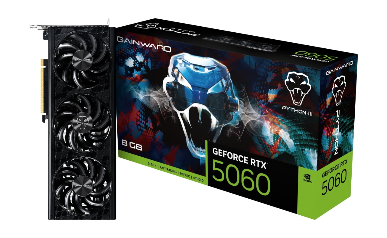 GAINWARD GeForce RTX5060 PYTHON III 8GB GDDR7 128Bit Gaming (Oyuncu) Ekran Kartı