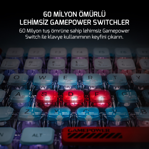 GamePower Sense TKL RGB Wireless/Bluetooth/Kablolu Mekanik Red Switch Gaming Klavye