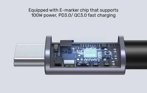 Unitek Type-C to Type-C (100W) 2Mt 90 Açı Hızlı Şarj Kablosu (C14123BK-2M)