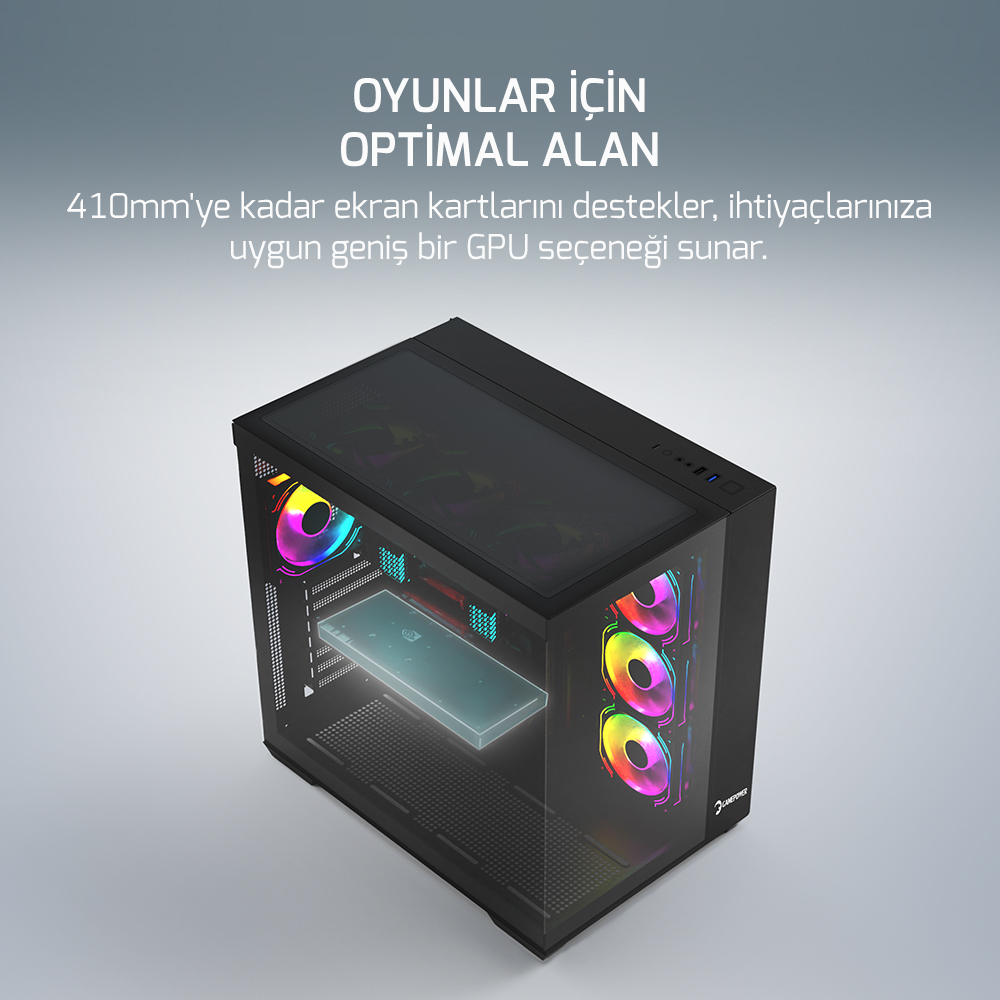 GamePower Warcry Prism 4xARGB Fan Cam ATX Gaming Kasa