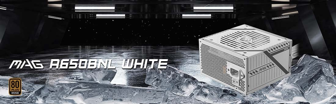 MSI MAG A650BNL WHITE 650W 80 Plus Bronze 120mm Fan Power Supply