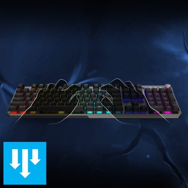 MSI STRIKE 600 Kailh Midnight Pro Silent Tactile Switch RGB Hotswap Mekanik Klavye