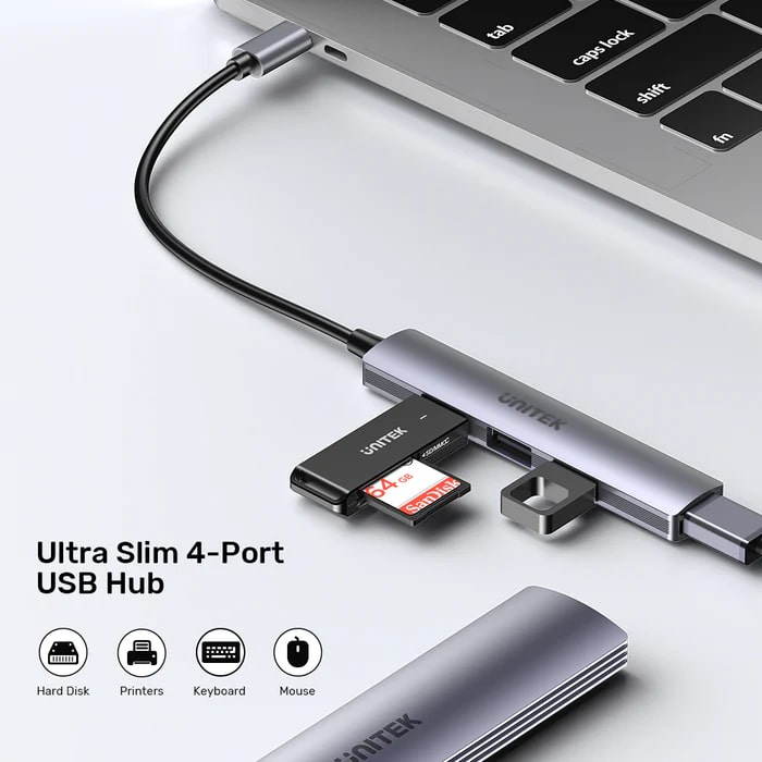 Unitek Type-C to 4 Port 1 USB 3.0 - 3 USB 2.0 Çoklayıcı (H1208B)