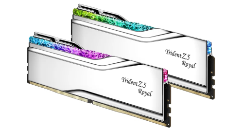 GSKILL Trident Z Royal Silver RGB 48GB (2x24GB) 8200MHz CL40 DDR5 Gaming Ram (F5-8200J4052F24GX2-TR5S)