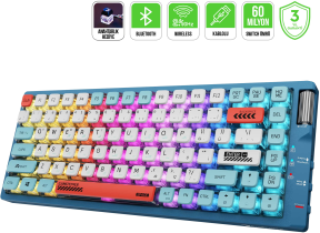 GamePower Sense TKL RGB Wireless/Bluetooth/Kablolu Mekanik Red Switch Gaming Klavye - 3 Yıl Garantili
