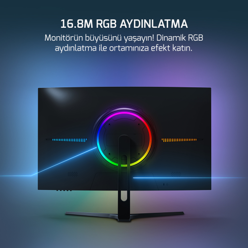 GamePower Vivid V60 27&amp;amp;#039;&amp;amp;#039; Curved RGB 240Hz 0.5ms FHD 1500R Curved 2x2W Speaker VA Gaming Monitör (Sıfır Ölü Piksel Garantili)