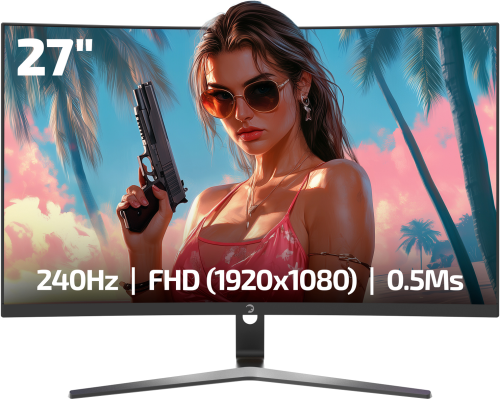 GamePower Vivid V60 27&amp;amp;#039;&amp;amp;#039; Curved RGB 240Hz 0.5ms FHD 1500R Curved 2x2W Speaker VA Gaming Monitör (Sıfır Ölü Piksel Garantili)