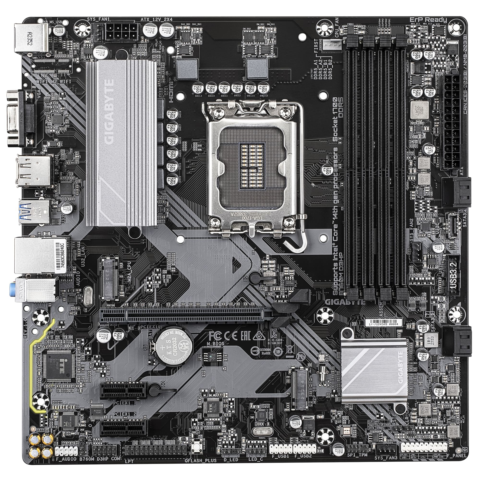 Gigabyte B760M D3HP Intel B760 Soket 1700 DDR5 5600MHz mATX Gaming (Oyuncu) Anakart