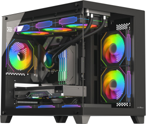 James Donkey Stark S700 3xARGB Temperli Cam 650W 80+ Bronze mATX Siyah Gaming (Oyuncu) Kasa