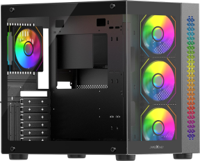 James Donkey Stark S800 4xARGB Temperli Cam 650W 80+ Bronze ATX Siyah Gaming (Oyuncu) Kasa