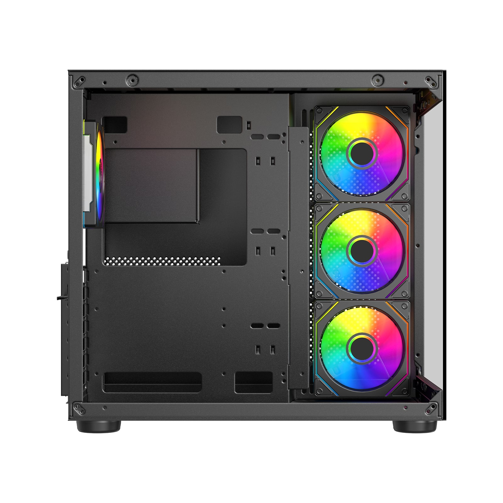James Donkey Stark S800 4xARGB Temperli Cam 750W 80+ Bronze ATX Siyah Gaming (Oyuncu) Kasa