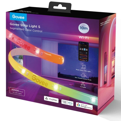 Govee RGBICW Koruyucu Kaplamalı LED Şerit Işık S (10 M) - H612C