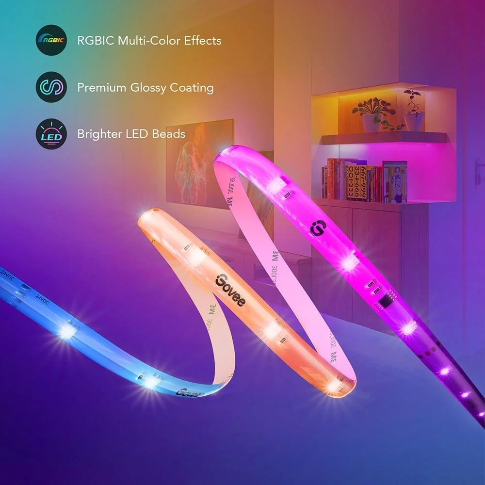 Govee RGBIC Koruyucu Kaplamalı LED Şerit Işıklar (5 M) - H619A