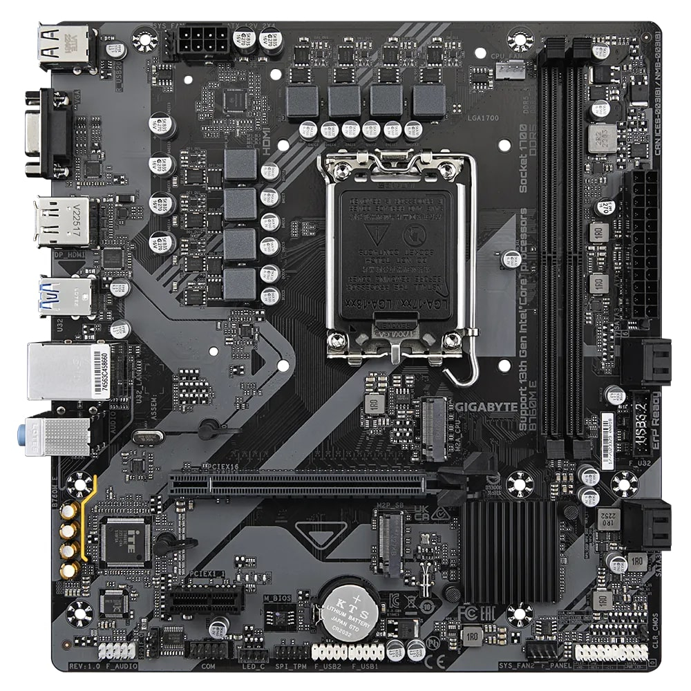 Gigabyte B760M-E Intel B760 Soket 1700 DDR5 7200MHz mATX Gaming (Oyuncu) Anakart