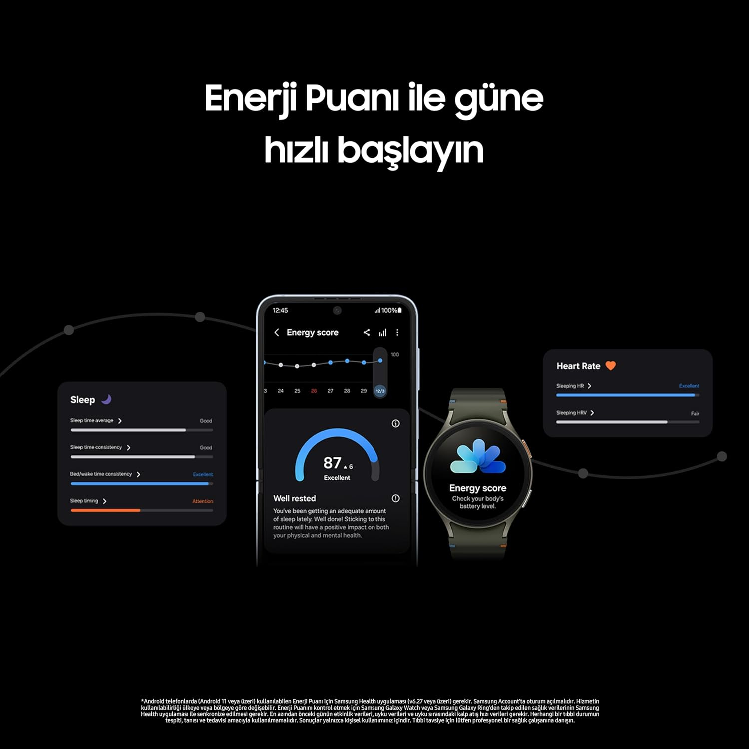 Samsung Galaxy Watch 7 44mm Yeşil Akıllı Saat – Samsung Türkiye Garantili