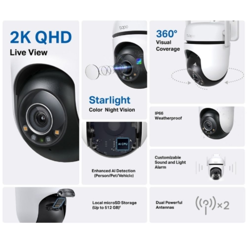 TP-Link Tapo C520WS Dış Mekan Pan/Tilt Wi-Fi Güvenlik Kamerası