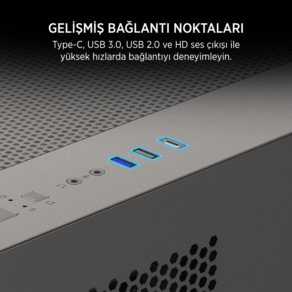 James Donkey Stark S700 3xARGB Temperli Cam mATX Siyah Gaming (Oyuncu) Kasa