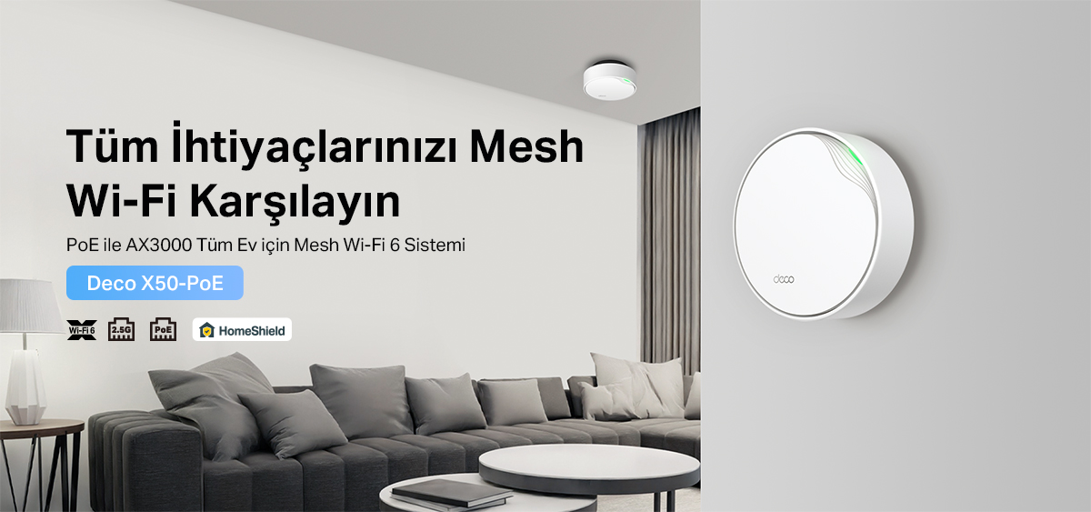 TP-Link Deco X50-PoE AX3000 Mbps PoE Ev Mesh Wi-Fi 6 Sistemi