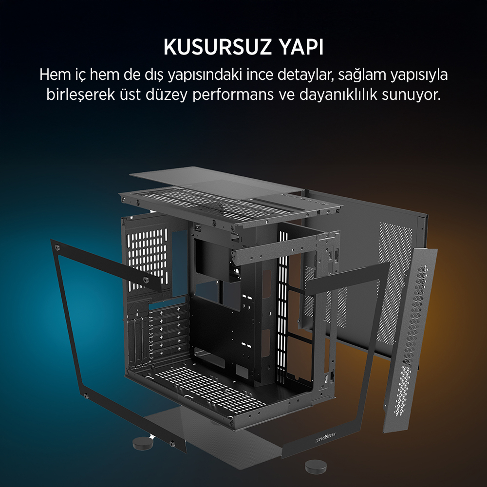 James Donkey Stark S800 4xARGB Temperli Cam 650W 80+ Bronze ATX Siyah Gaming (Oyuncu) Kasa